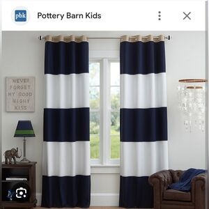 Pottery Barn Kids Preppy Rugby Stripe Cotton Grommet Blackout Curtains (2 panels